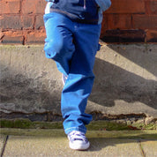 Kids Unisex Baggy Cargo Jeans in Blue