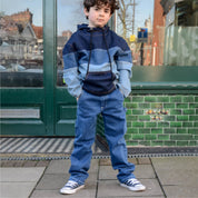 Kids Unisex Baggy Cargo Jeans in Blue