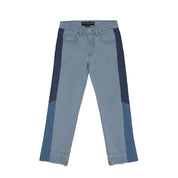 Kids Unisex Amelia Wide Leg Jeans with Contrast Panels