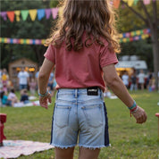 Kids Denim Shorts with Contrast Seam – Durable, Stylish, Unisex