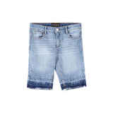 Denim Shorts with Frayed Hem