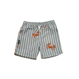 Boys Swim Trunks in Crab Slate Stripe