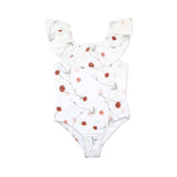 Girls Ruffle Swimsuit in Coconut