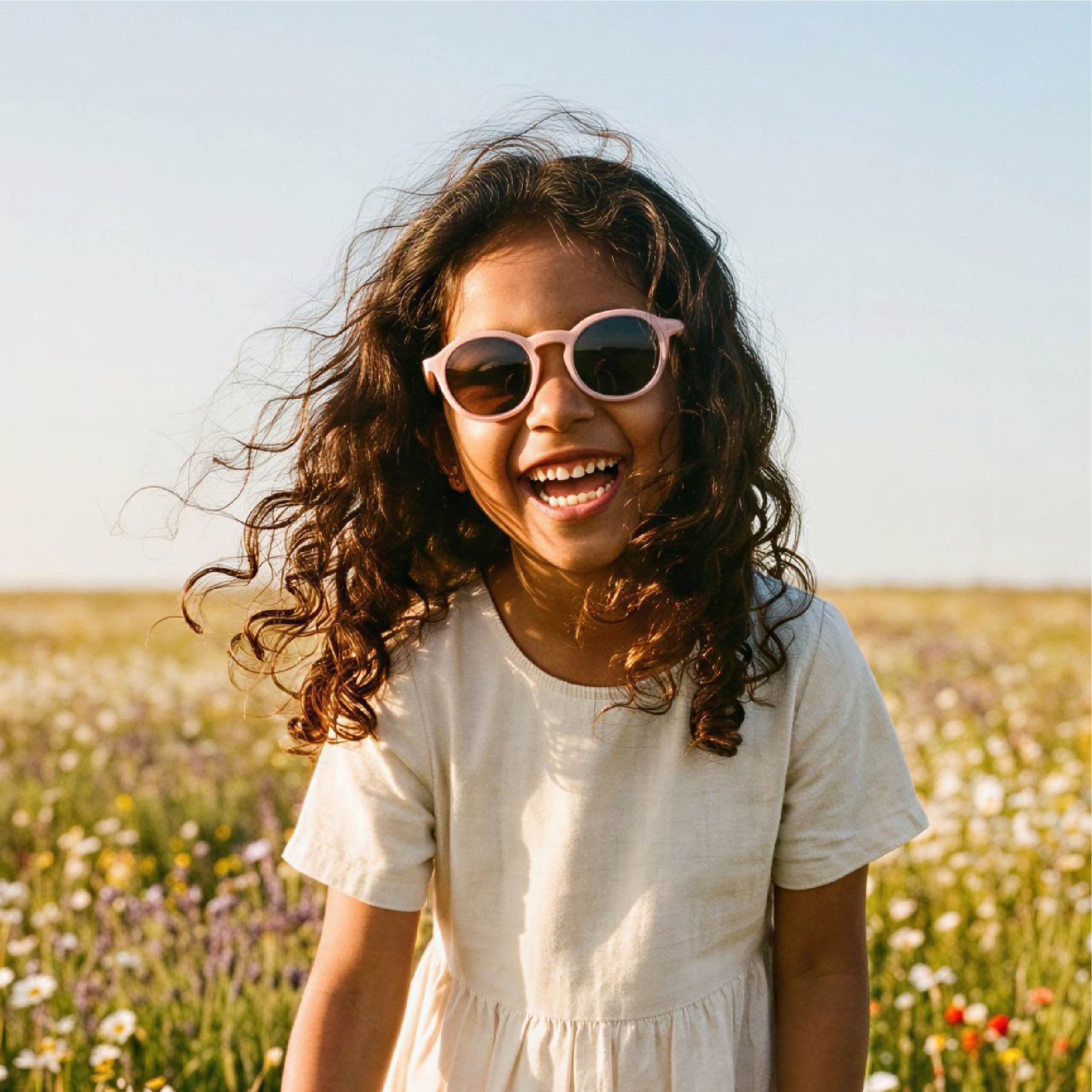 Casey Polarised Sunglasses, Pink Fade (Ages 3-8)