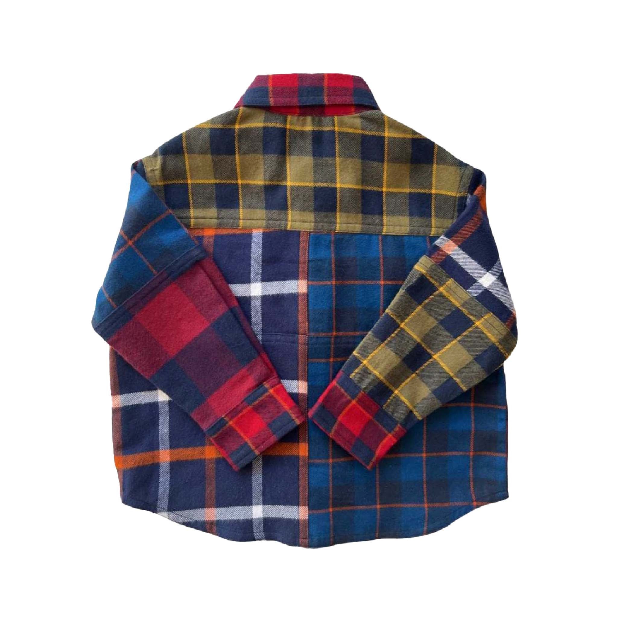 Kids Upcycled Organic Patchwork Plaid Overshirt