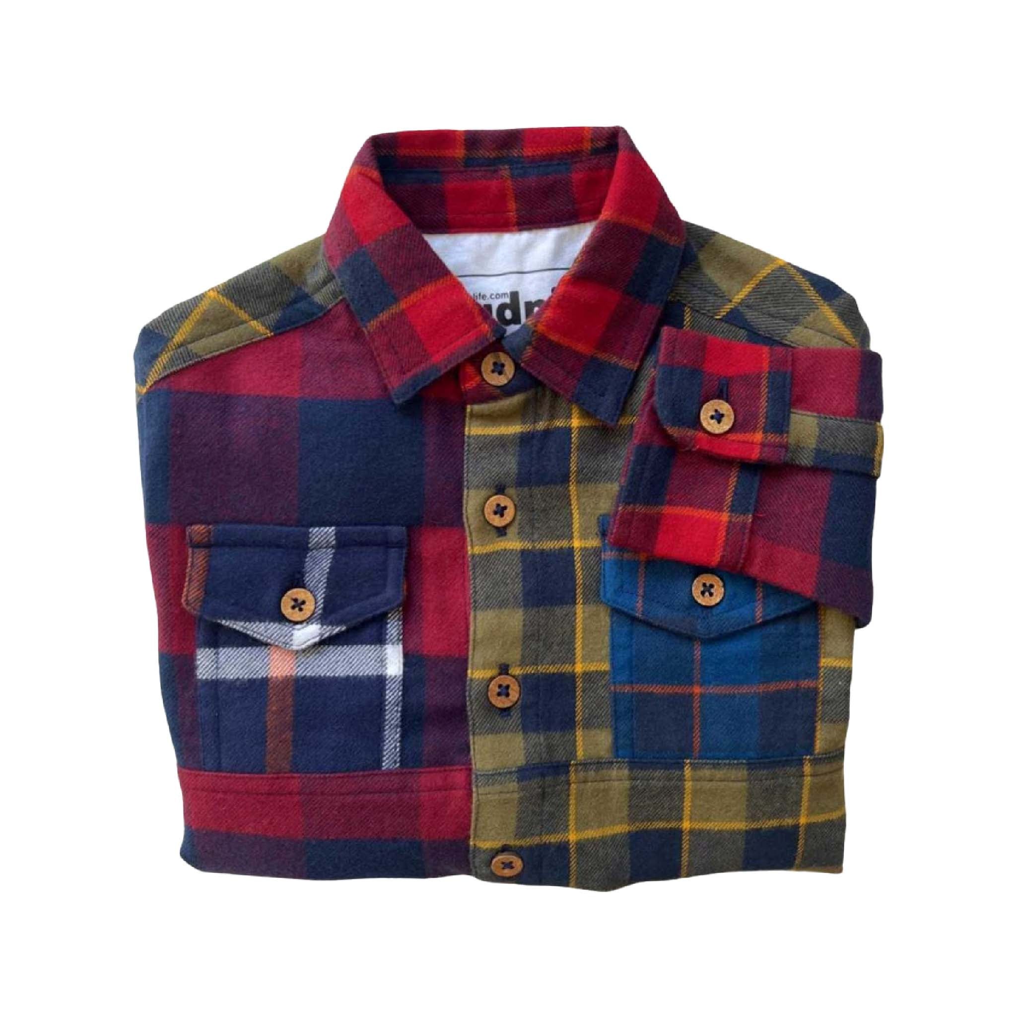 Upcycled Organic Patchwork Plaid Overshirt