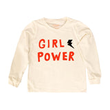 Girl Power Organic Cotton Long-Sleeve Kids T-Shirt in Natural