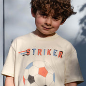 Striker Football Organic Cotton Kids T-Shirt | Natural