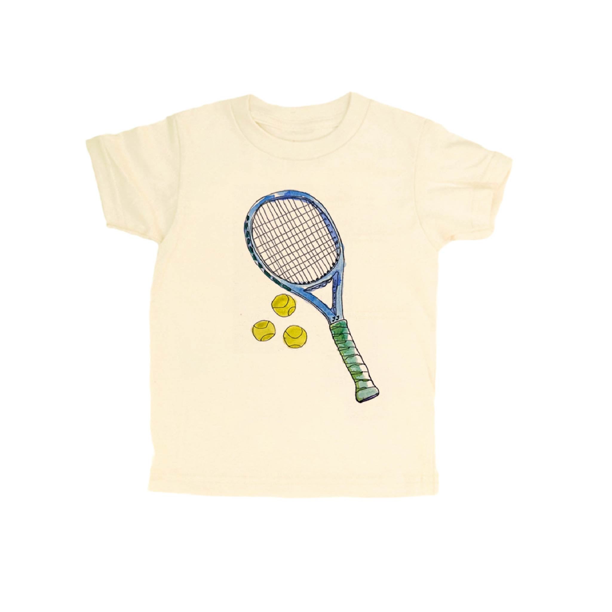 Tennis Racket Organic Cotton Tee ·