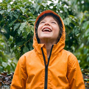 Kids Waterproof Shell Rain Jacket in Lava Orange