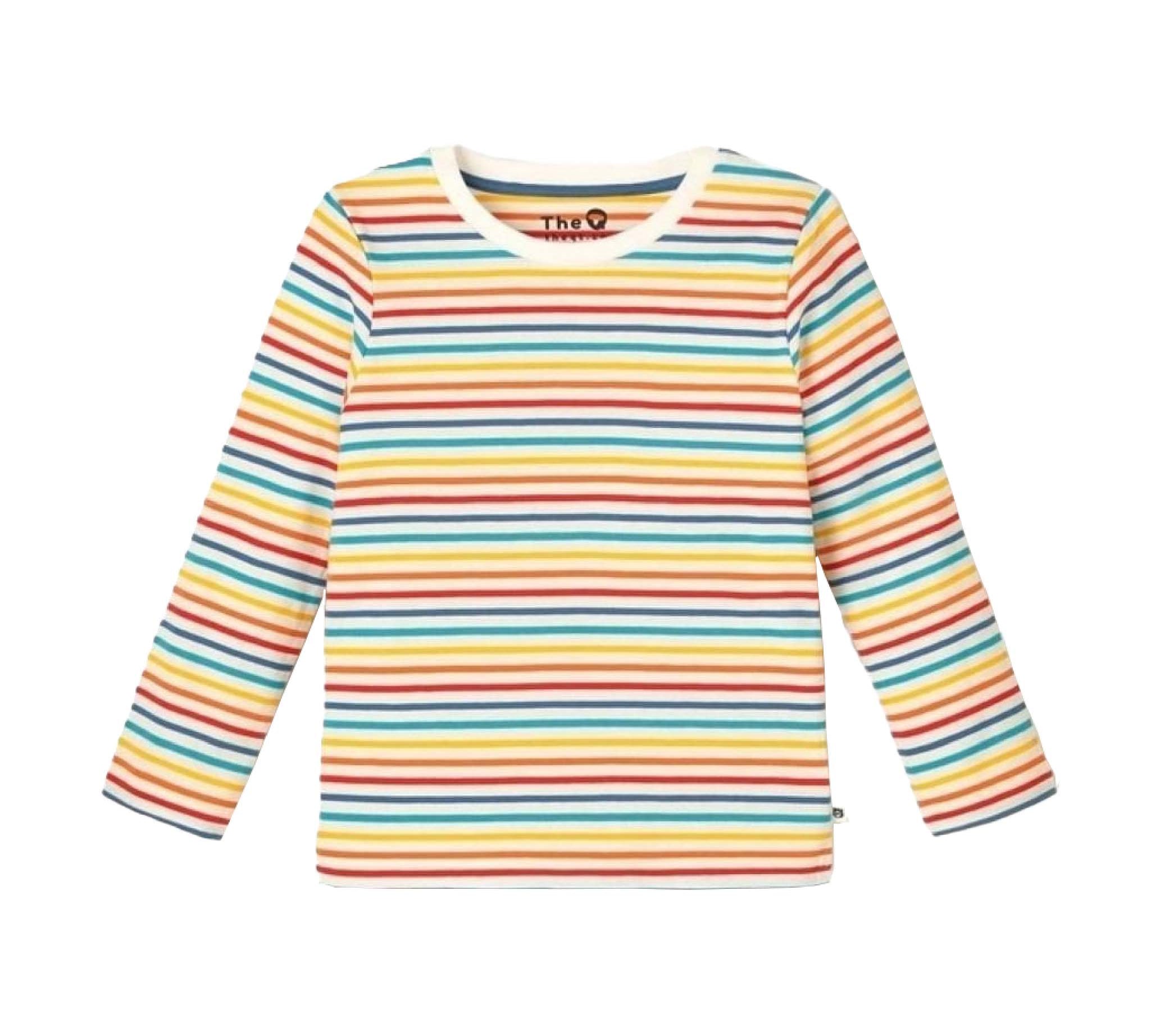 Organic Kids Unisex Stripe Long-Sleeve Top in GOTS Certified Cotton by The QT, front view