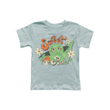 Kids Retro Sweet Pea T-Shirt in Dusty Blue