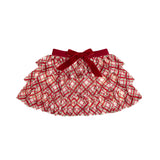 Tiered Bow Tutu Skirt in Red Plaid