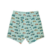 Boys Bamboo Trunks 3-Pack, Rock N Roll Blue + Check the Surf + Matchbox Cars