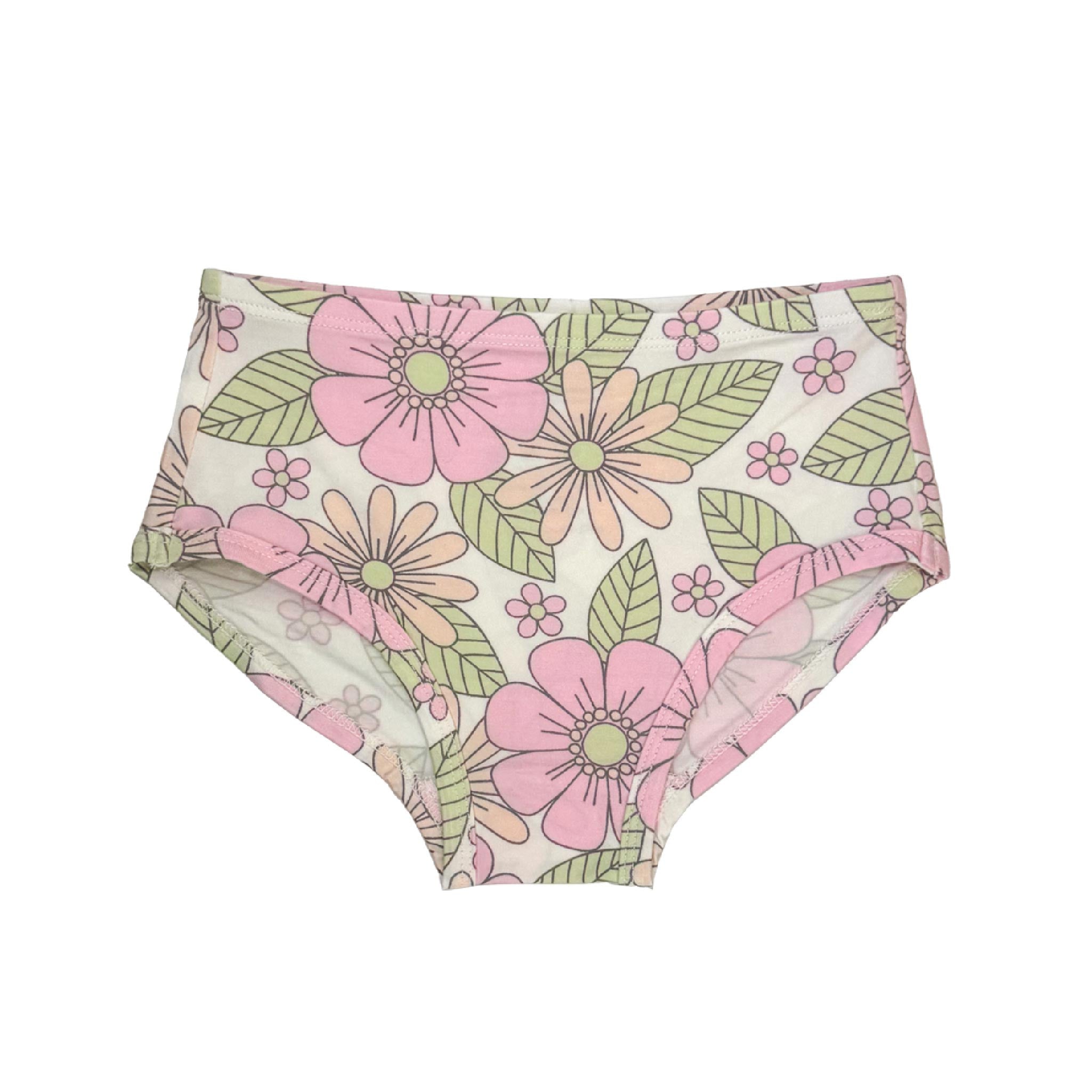 Girls Bamboo Briefs 3-Pack, Peace + Groovy + Oakley