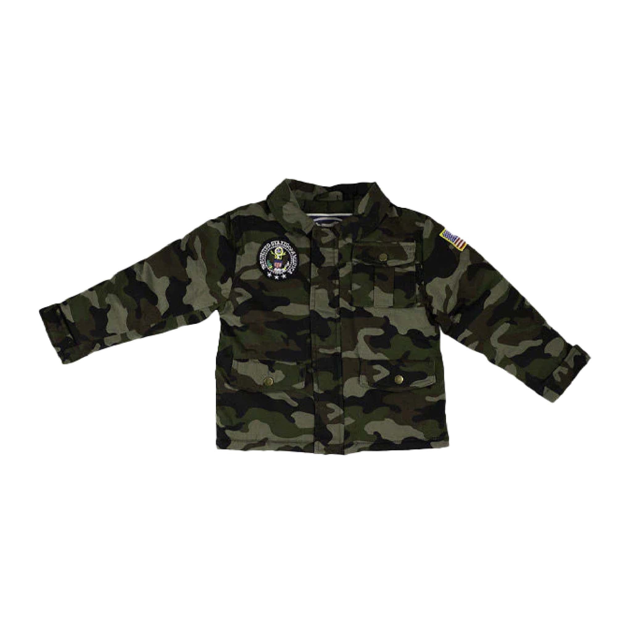 Camouflage Army Jacket — Vintage Military Style Patches