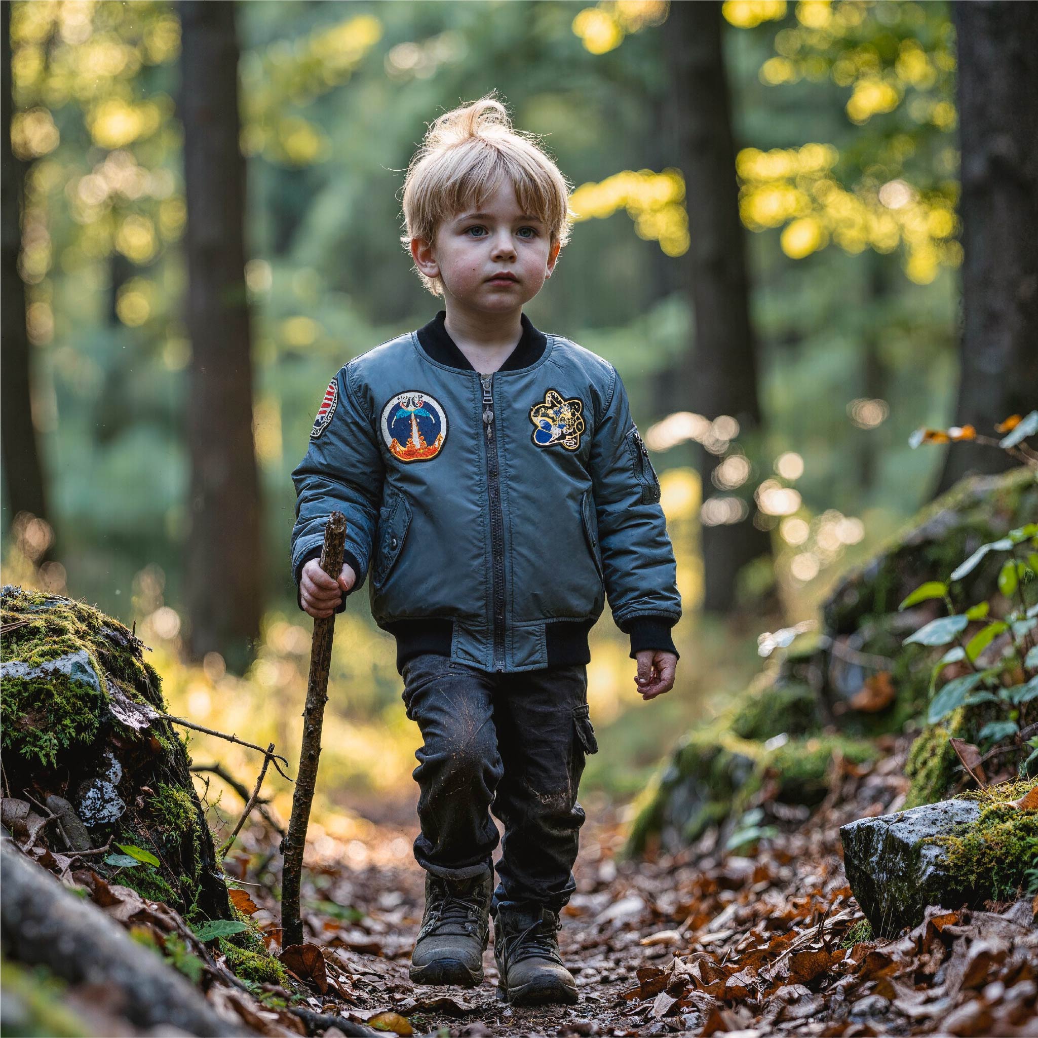 Kids NASA Space Shuttle Bomber Jacket in Blue