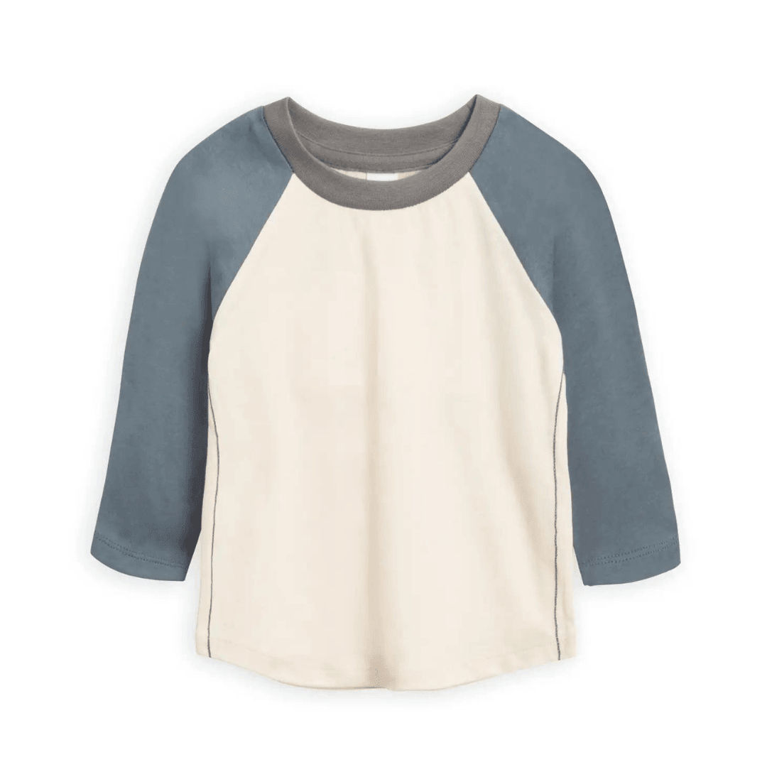 Colored Organics • Baby & Kids Unisex Louie Baseball T-Shirt | Natural ~ Harbor - All Things Dylan