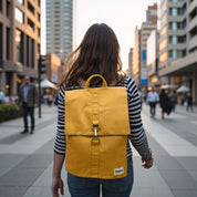 Guillaume Organic Cotton Canvas Backpack in Saffron Yellow