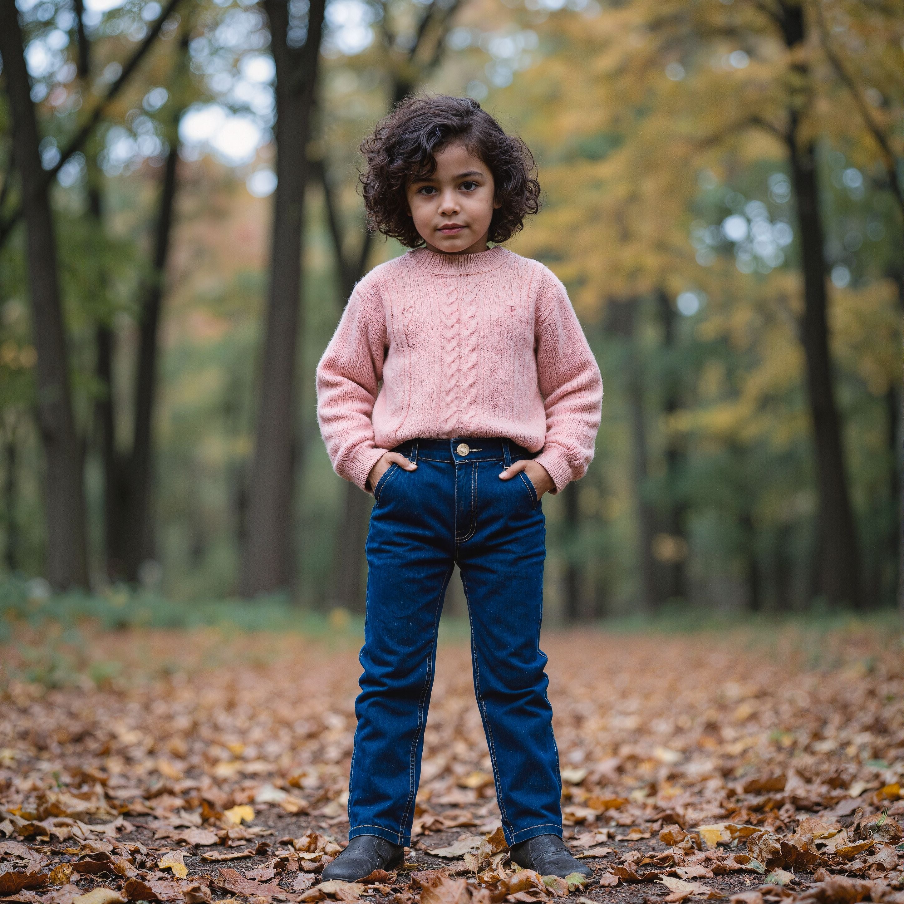 Kids Unisex Baggy Cargo Jeans in Blue