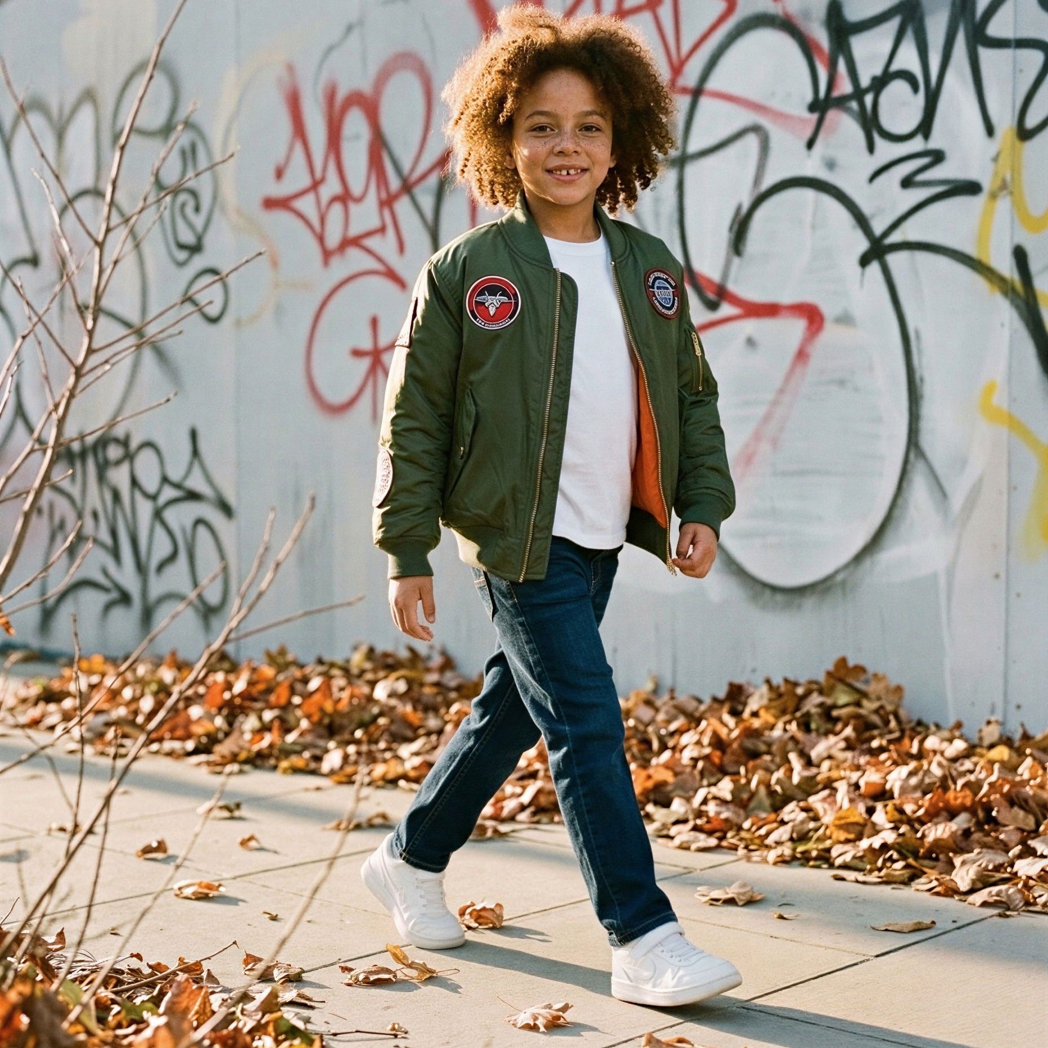Kids MA-1 Flight Jacket in Ranger Green