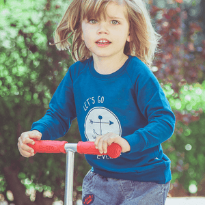 Portage and Main • Unisex Kids Bright Blue Let's Go Everywhere Sweatshirt - All Things Dylan