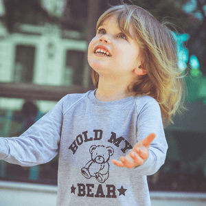 Portage and Main • Unisex Kids Grey Hold My Bear Sweatshirt - All Things Dylan