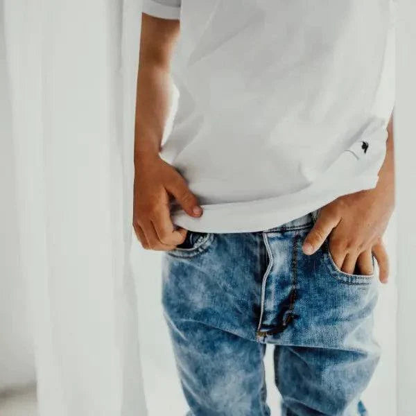 Stork & Co • Unisex Kids White Wash Organic Cotton Denim Jeans - All Things Dylan