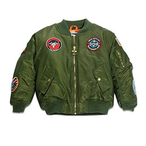 Up and Away | Children's Unisex MA-1 Flight Jacket Green - All Things Dylan